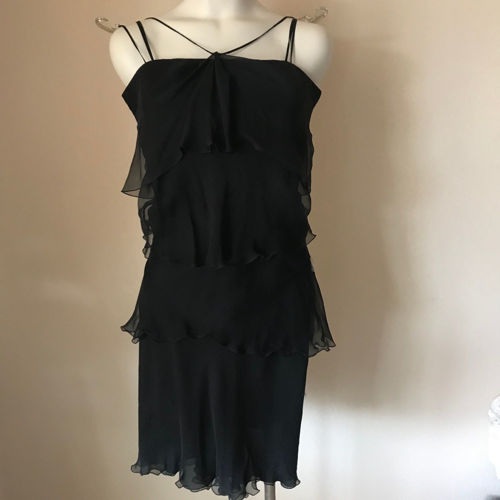 GIORGIO ARMANI  BLK LBL SILK WOMANS EVE DRESS 3/4